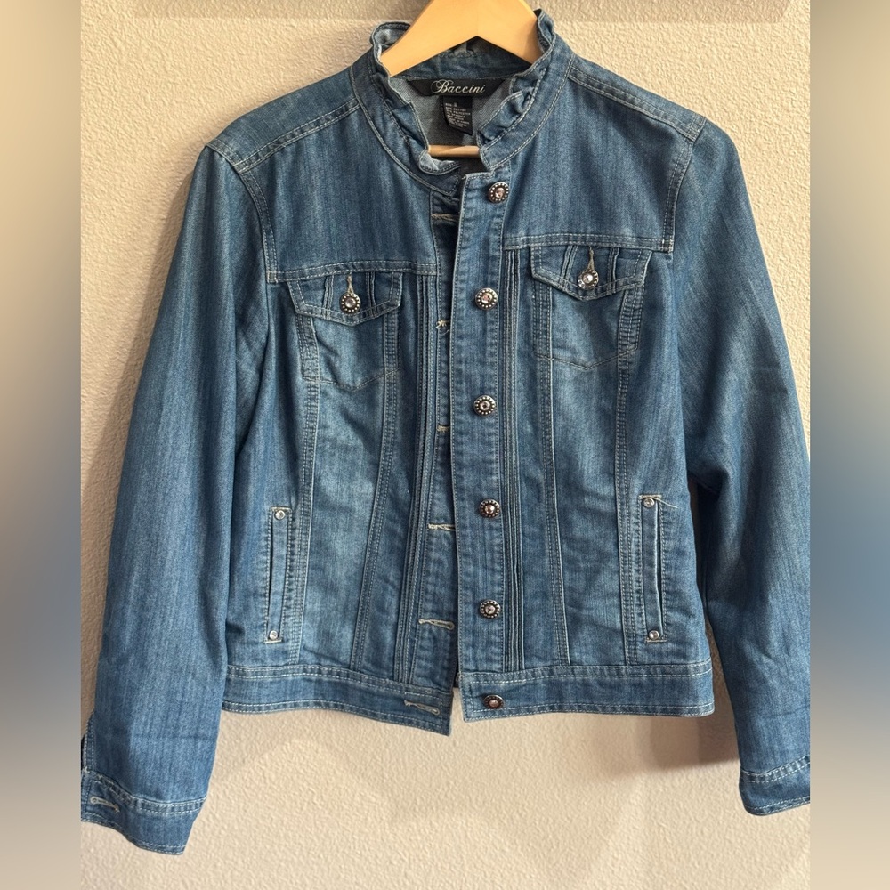 Baccini Blue Jean Jacket with Button Details